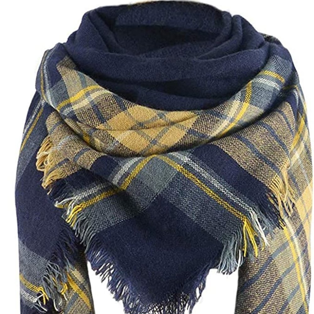 Oversized Thick Tartan Scarf Blanket Classic Plaid X0028KNNKZ